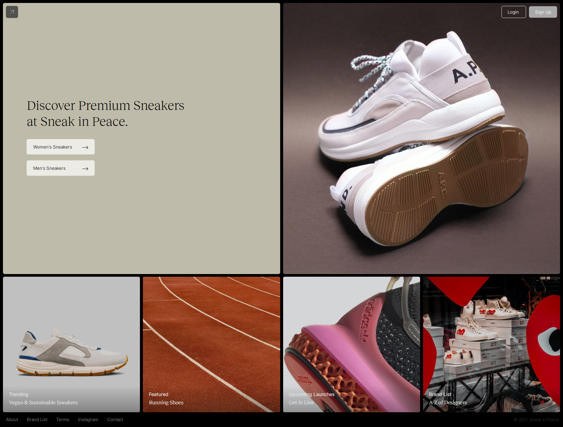SNEAK IN PEACE运动鞋在线商城网站设计