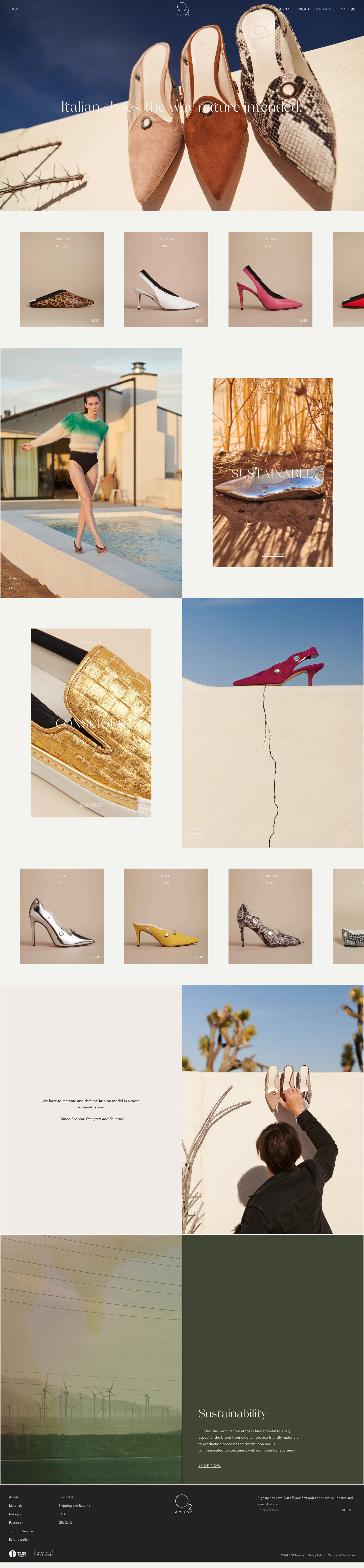 O2 Monde环保女鞋网站设计