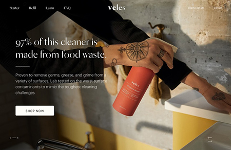 Veles清洁剂产品网页设计素材中国网精选