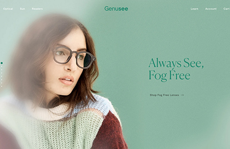 Genusee眼镜网站设计普贤居素材网精选