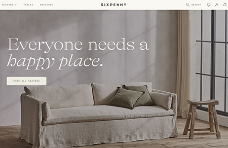 Sixpenny家具品牌网站设计素材中国网精选