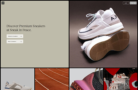 SNEAK IN PEACE运动鞋在线商城网站设计素材中国网精选