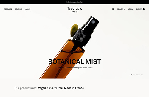 Typology护肤产品网站设计16设计网精选