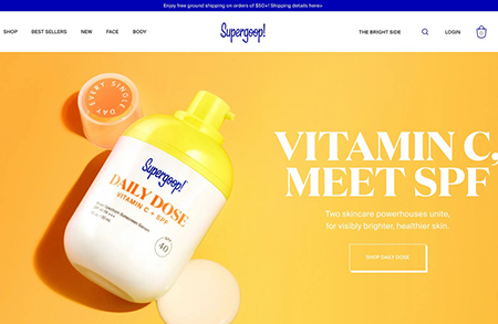 Supergoop护肤防晒霜产品网站设计素材中国网精选