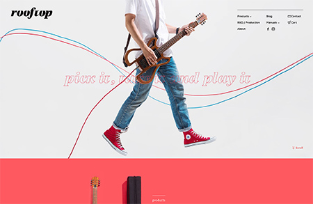 rooftop吉他产品网站设计素材中国网精选