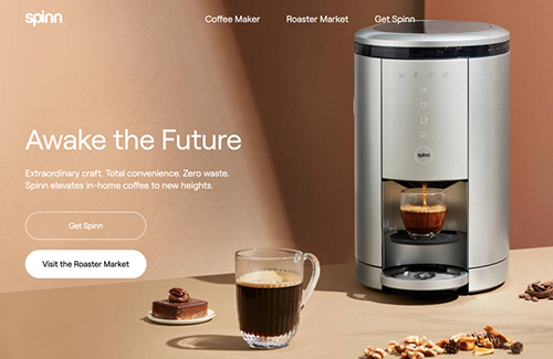 Spinn咖啡机网站设计16设计网精选