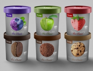 Scoop水果风味冰淇淋包装设计素材中国网精选