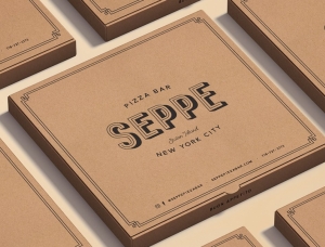 经典复古风！Seppe比萨店品牌形象设计16图库网精选
