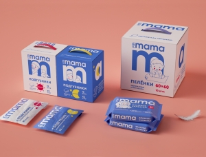 I'm Mama婴儿卫生用品（尿布和湿巾）包装设计素材中国网精选