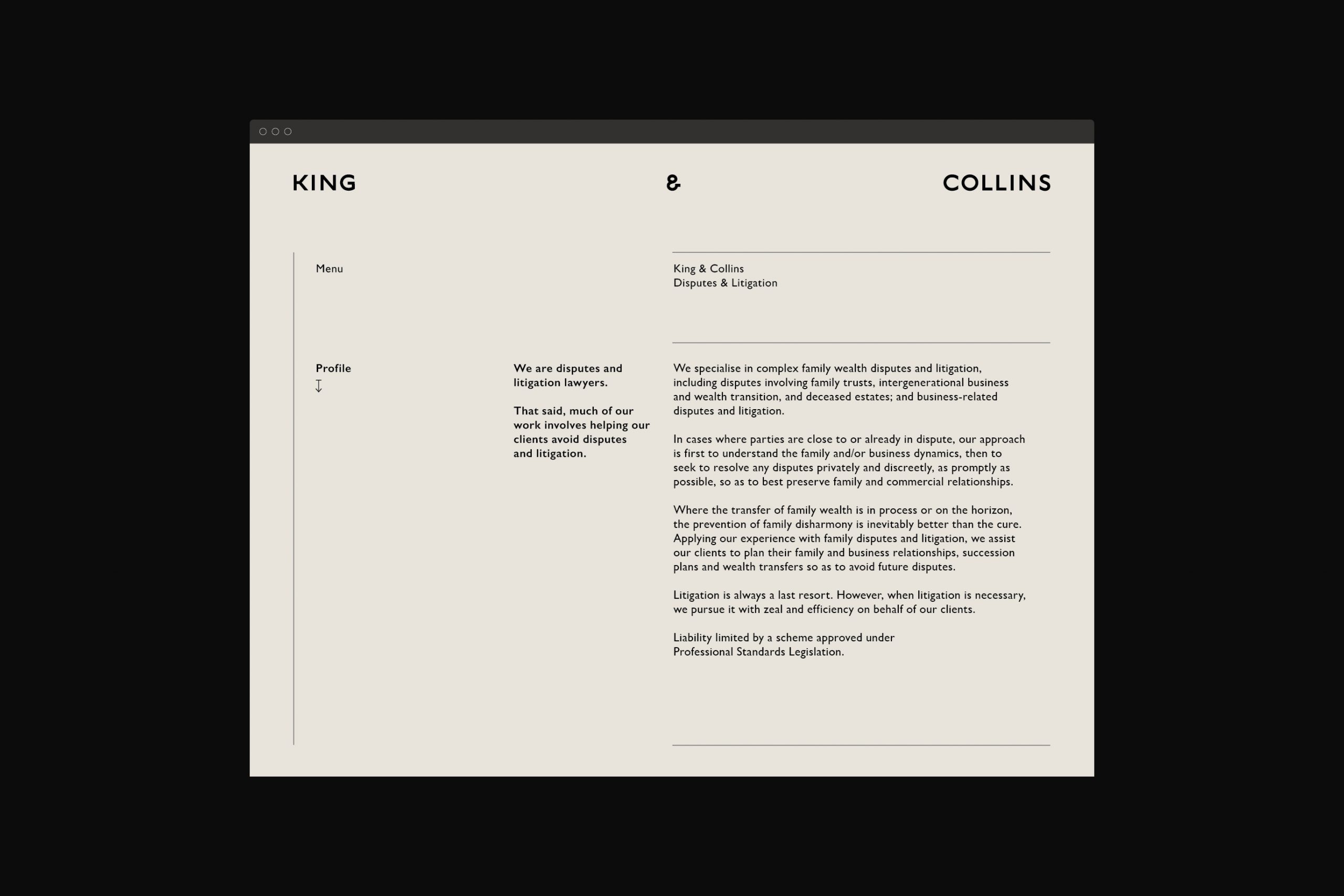 King & Collins律师事务所品牌形象设计