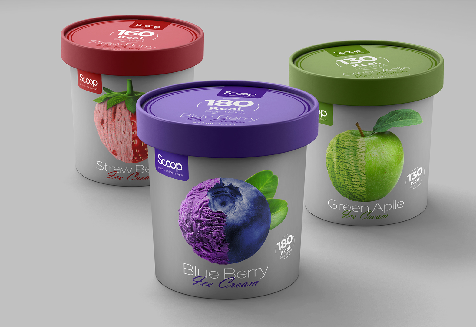 Scoop水果风味冰淇淋包装设计