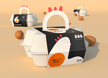 可爱小鸡造型！Clara y Ema鸡蛋包装设计素材中国网精选