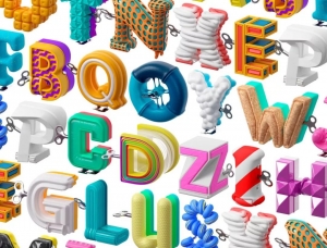 26个字母形状的发条玩具 西班牙设计师Marc Urtasun字体作品普贤居素材网精选