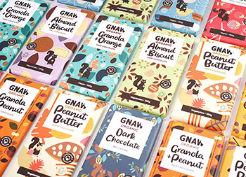 可爱的插画！Gnaw巧克力包装设计素材中国网精选