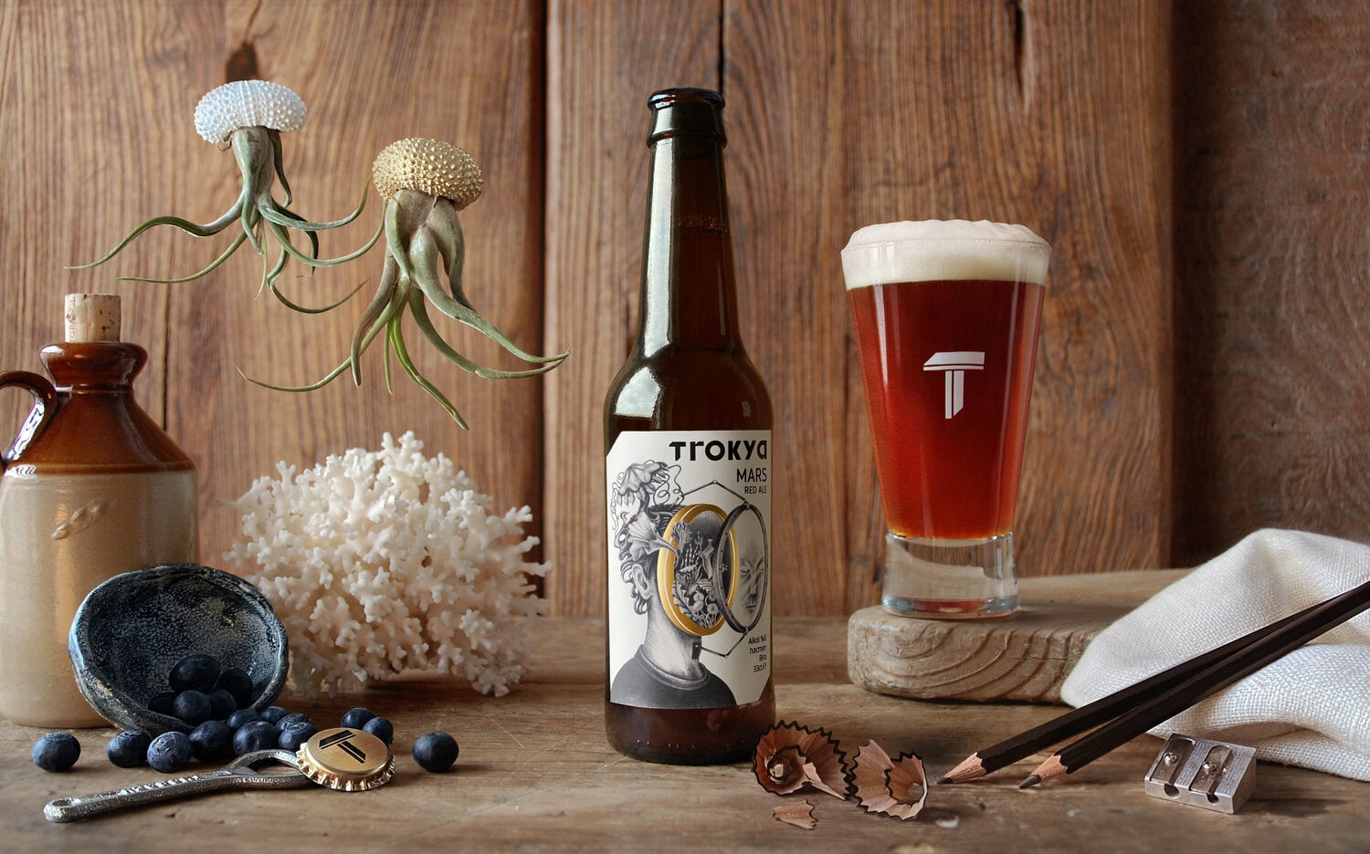 手工插画搭配高贵金：与众不同的Trokya啤酒包装