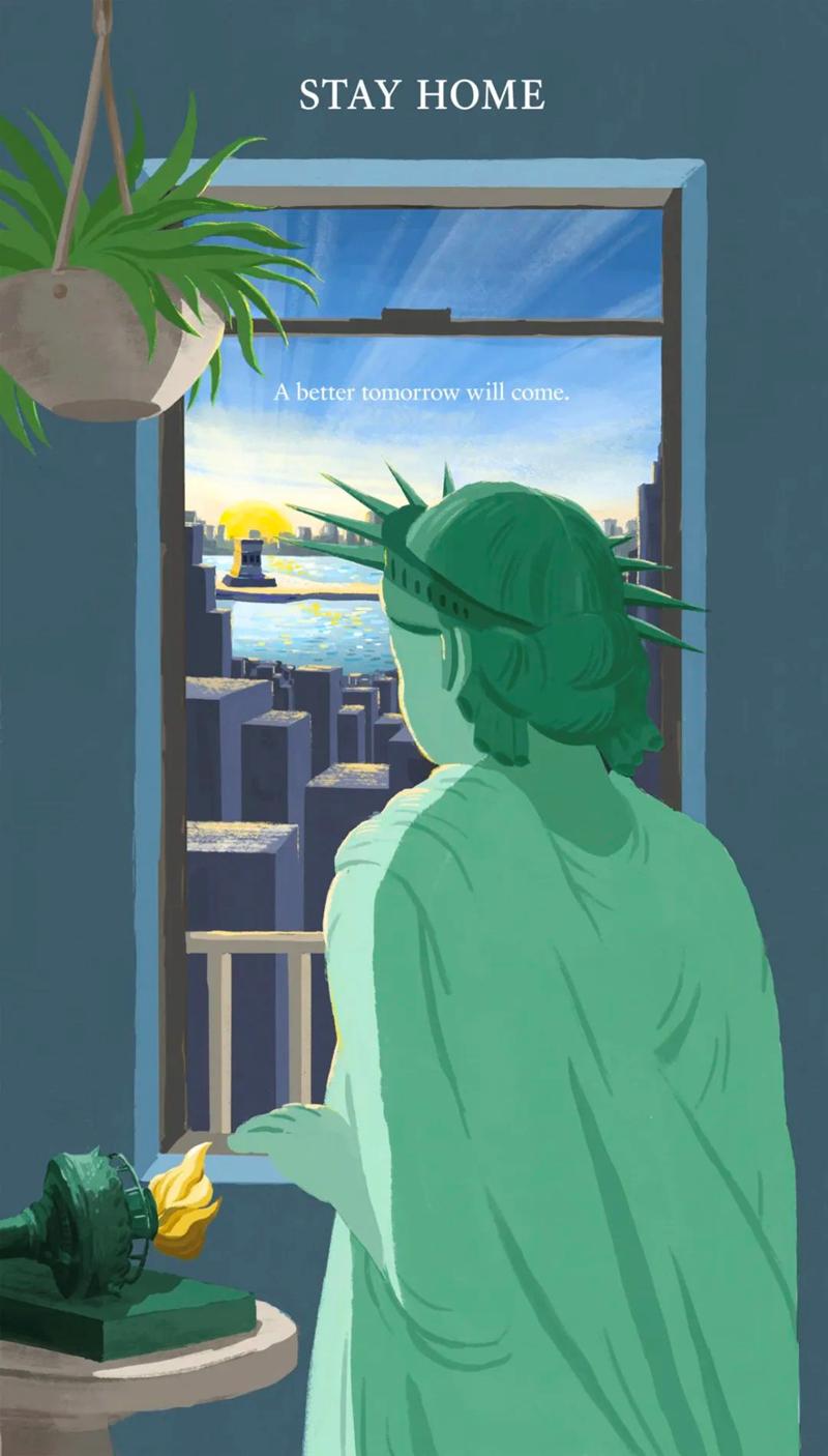 纽约抗击新冠病毒海报设计