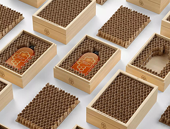 纸蜂窝+木箱：Supha Bee Farm 100%纯蜂蜜包装素材中国网精选