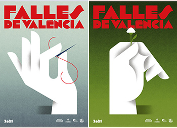 瓦伦西亚法雅节Fallas 2021创意海报设计素材中国网精选