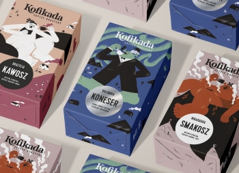 时尚插画风！KOFIKADA咖啡包装盒设计16图库网精选