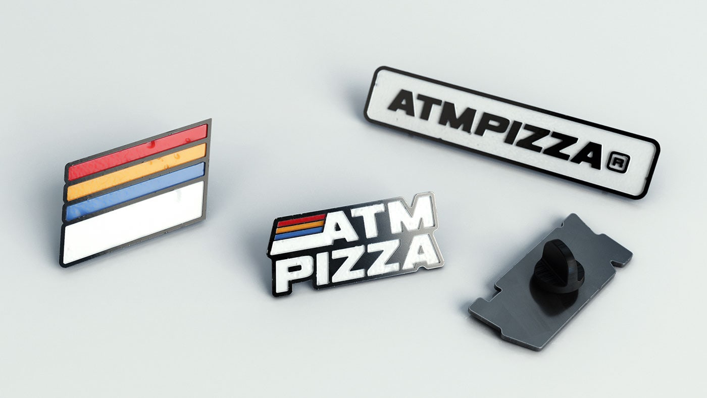 复古风格的ATM Pizza比萨品牌识别设计