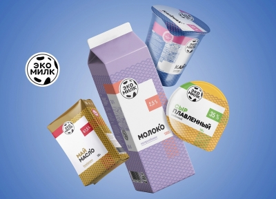 EkoMilk精致的牛奶包装设计素材中国网精选