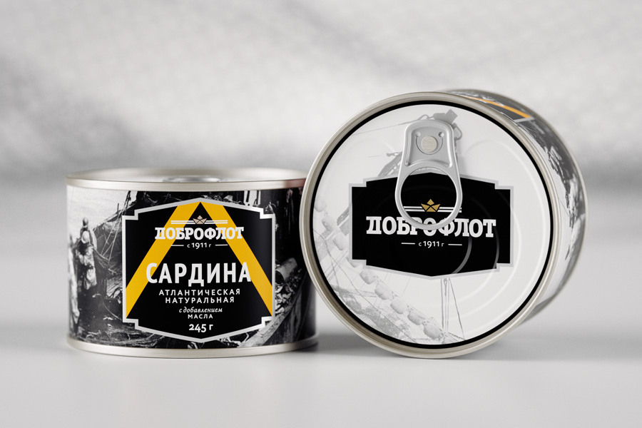 2款俄罗斯鱼罐头包装设计