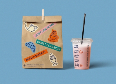 Croissant咖啡面包房品牌形象设计普贤居素材网精选