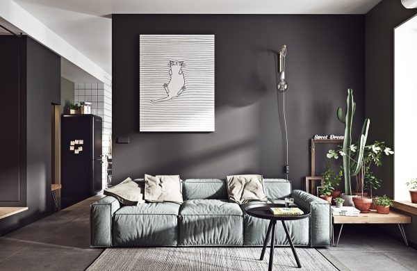 30个黑白配色的现代客厅设计