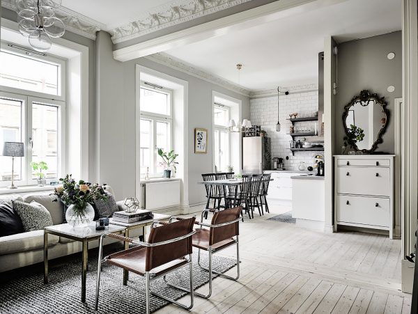 灰白色优雅北欧风格家居装修设计