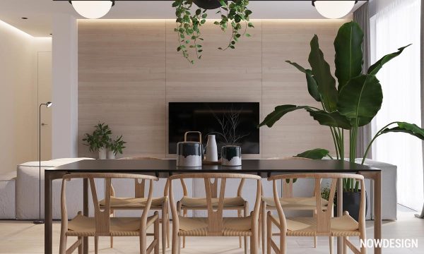 融入绿植元素：现代极简黑白和原木风家居装修设计