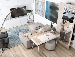 4套纯净舒适的白色小公寓普贤居素材网精选