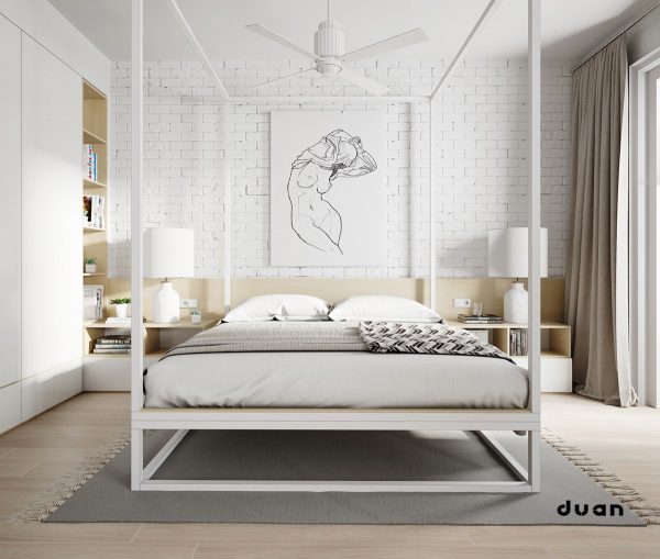 32个安静纯美的白色卧室设计