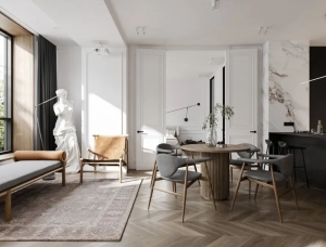 古典元素和极简主义！优雅黑白风格住宅设计16设计网精选