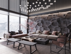 日式与工业风的融合!挪威山坡豪华住宅素材中国网精选