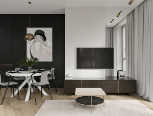黑白灰风格精致80平公寓设计素材中国网精选
