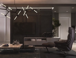 178平米豪华酷黑三居室装修设计素材中国网精选
