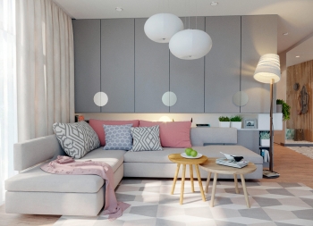 柔和的灰和糖粉色，精致舒适的美丽家居空间16设计网精选