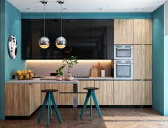 30个漂亮迷人的蓝色系厨房设计普贤居素材网精选