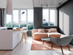 温暖细腻的粉+灰 打造的精美公寓16设计网精选