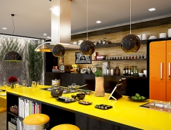 20个亮丽的黄色系厨房设计普贤居素材网精选