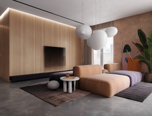 温暖淡雅的米色 2套现代风格公寓设计普贤居素材网精选