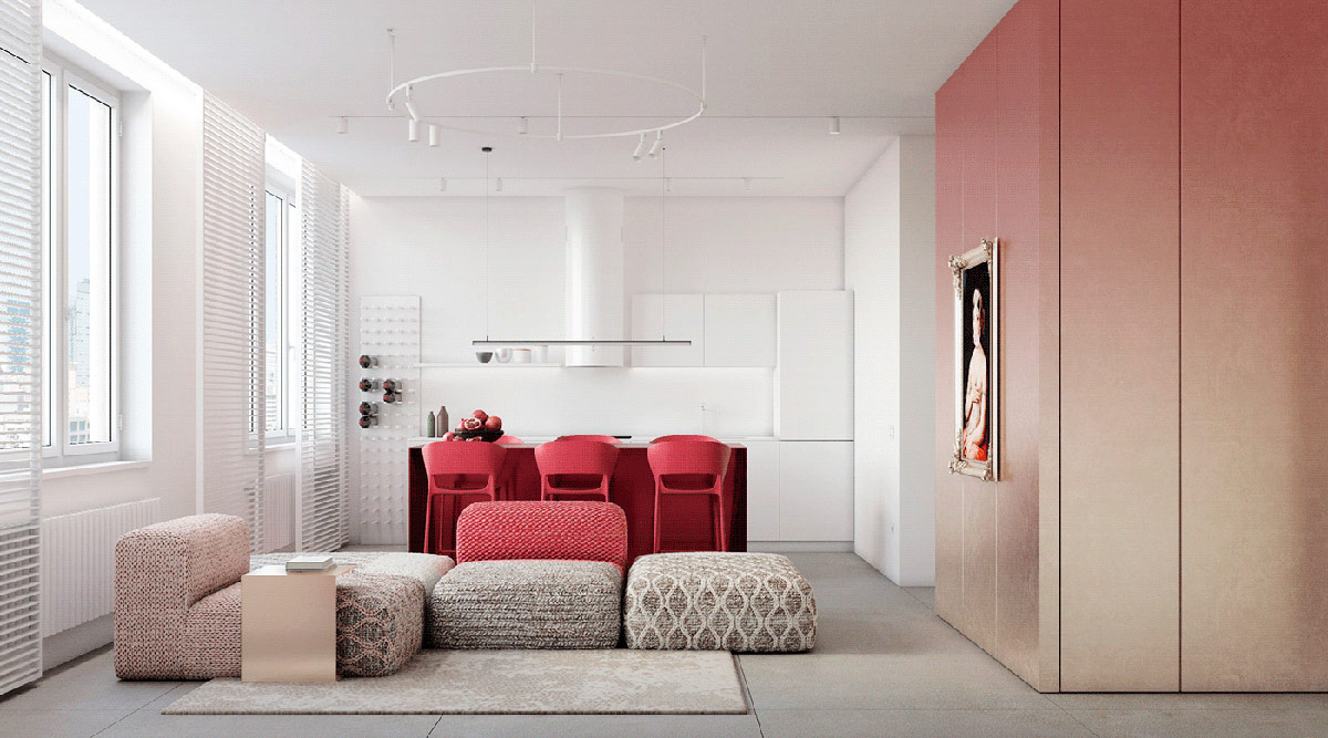 红色焦点！3间时尚现代住宅设计