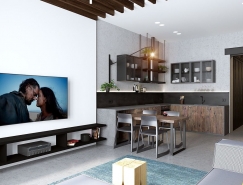 开放式布局空间的现代小公寓设计素材中国网精选