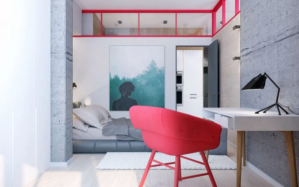 感受红色韵味：3个现代公寓室内装饰