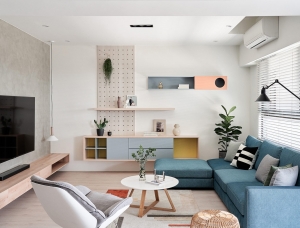 甜美平静的粉+蓝！4个清新公寓设计素材中国网精选
