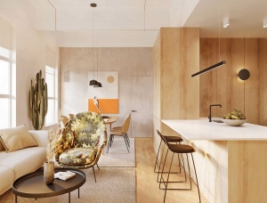 80平米清新而温馨的现代公寓设计普贤居素材网精选