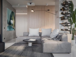 宁静的白色空间：基辅现代简约的公寓设计普贤居素材网精选