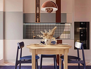 蓝+粉 小清新，70平时尚小公寓16设计网精选