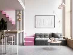 柔和的粉红色调：70平精致小宅设计16设计网精选