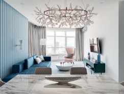 蓝和粉红的搭配：2套大胆而轻盈的室内装修设计普贤居素材网精选